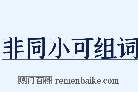 非同小可组词是什么意思的图片